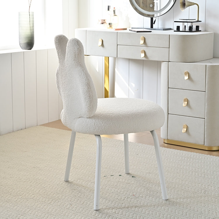 AAF Furniture Plush White Rabbit Shaped Accent Armchair for Living Room