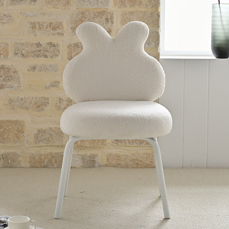 AAF Furniture Plush White Rabbit Shaped Accent Armchair for Living Room