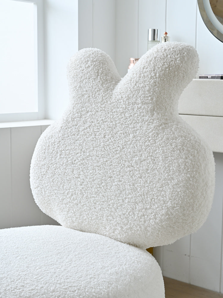 AAF Furniture Plush White Rabbit Shaped Accent Armchair for Living Room