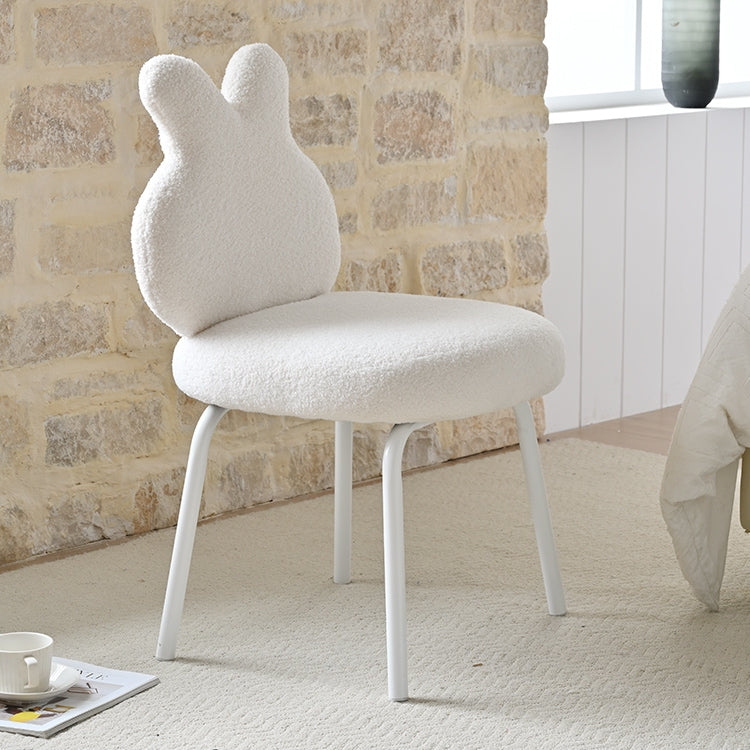 AAF Furniture Plush White Rabbit Shaped Accent Armchair for Living Room