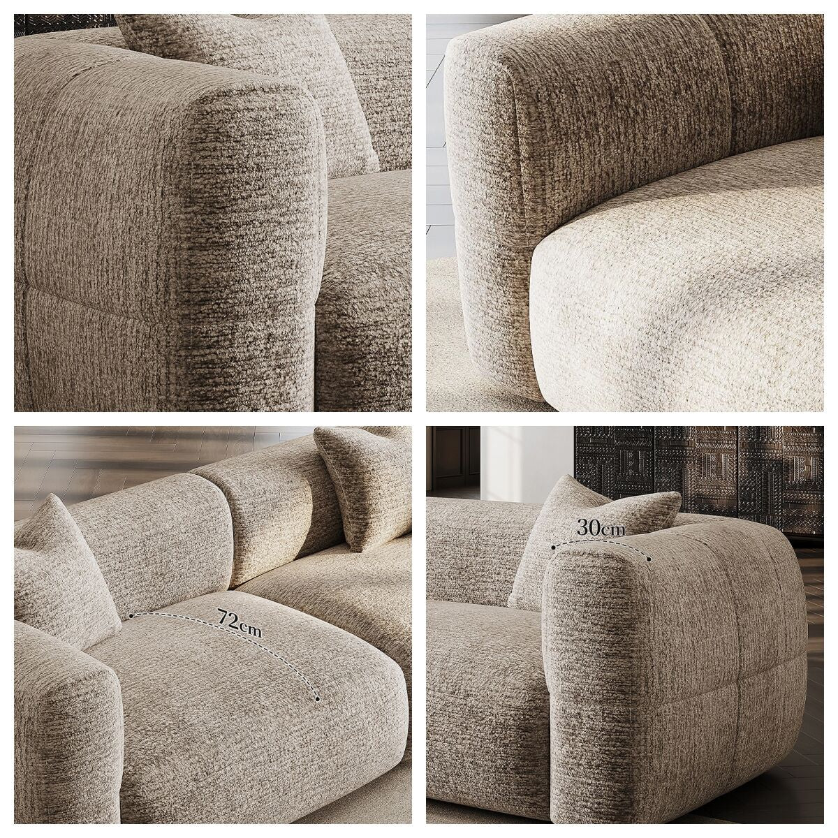 AAF FURNITURE Light Luxury Fabric Cloud Shaped Sofa set for Livingroom