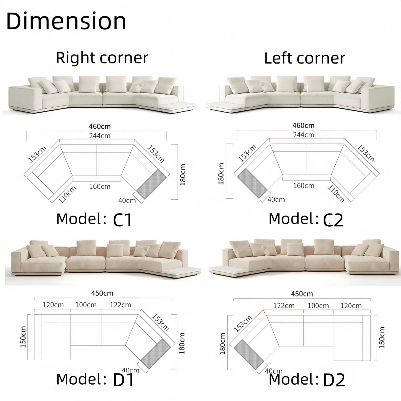 AAF Furniture Light Luxury Linen Cotton Fabric Cloud Shaped Sofa set for Livingroom
