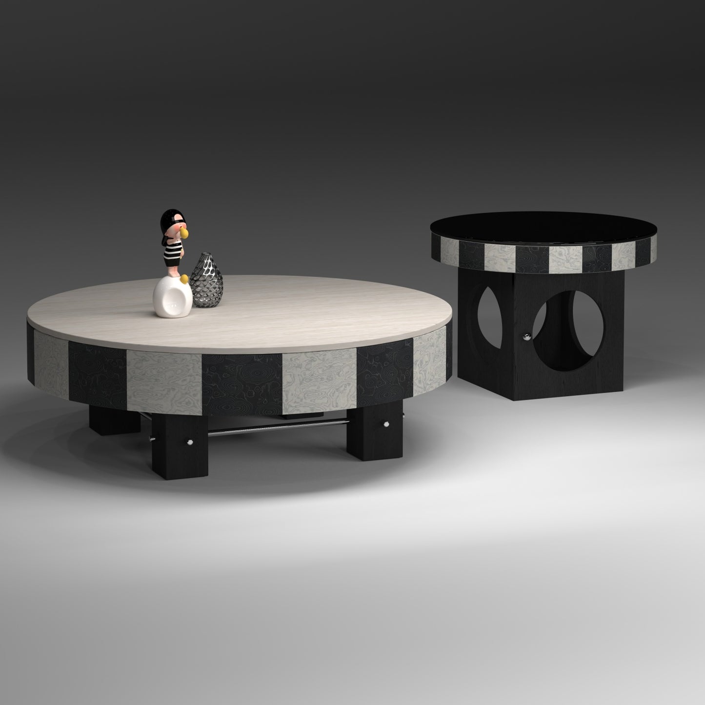 AAF FURNITURE Space-Saving Nesting Table Set for Modern Living Room