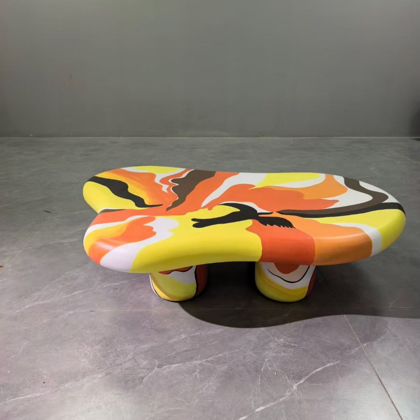 AAF FURNITURE Vibrant Abstract Accent Table for the Modern Living Room