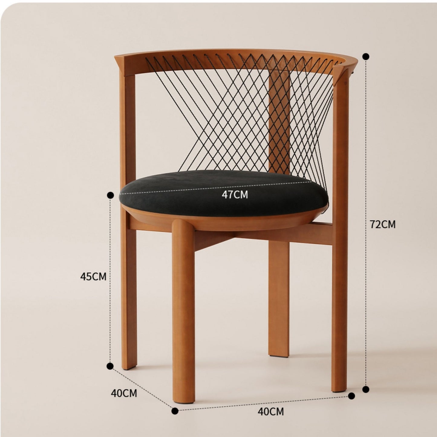 AAF Furniture Luxury Harp Shaped Armchair for Living Room Dining Room