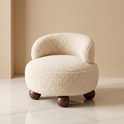 AAF Boucle Modern Round Accent Stool for Living Room