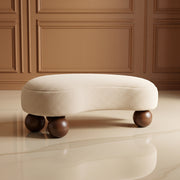 AAF Boucle Curved S‑Shape Bench Stool for Living Room