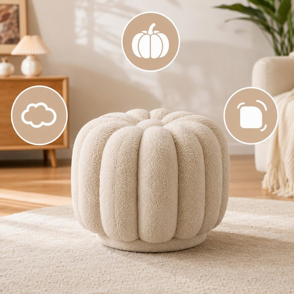 AAF Modern Pumpkin Stool for Living Room