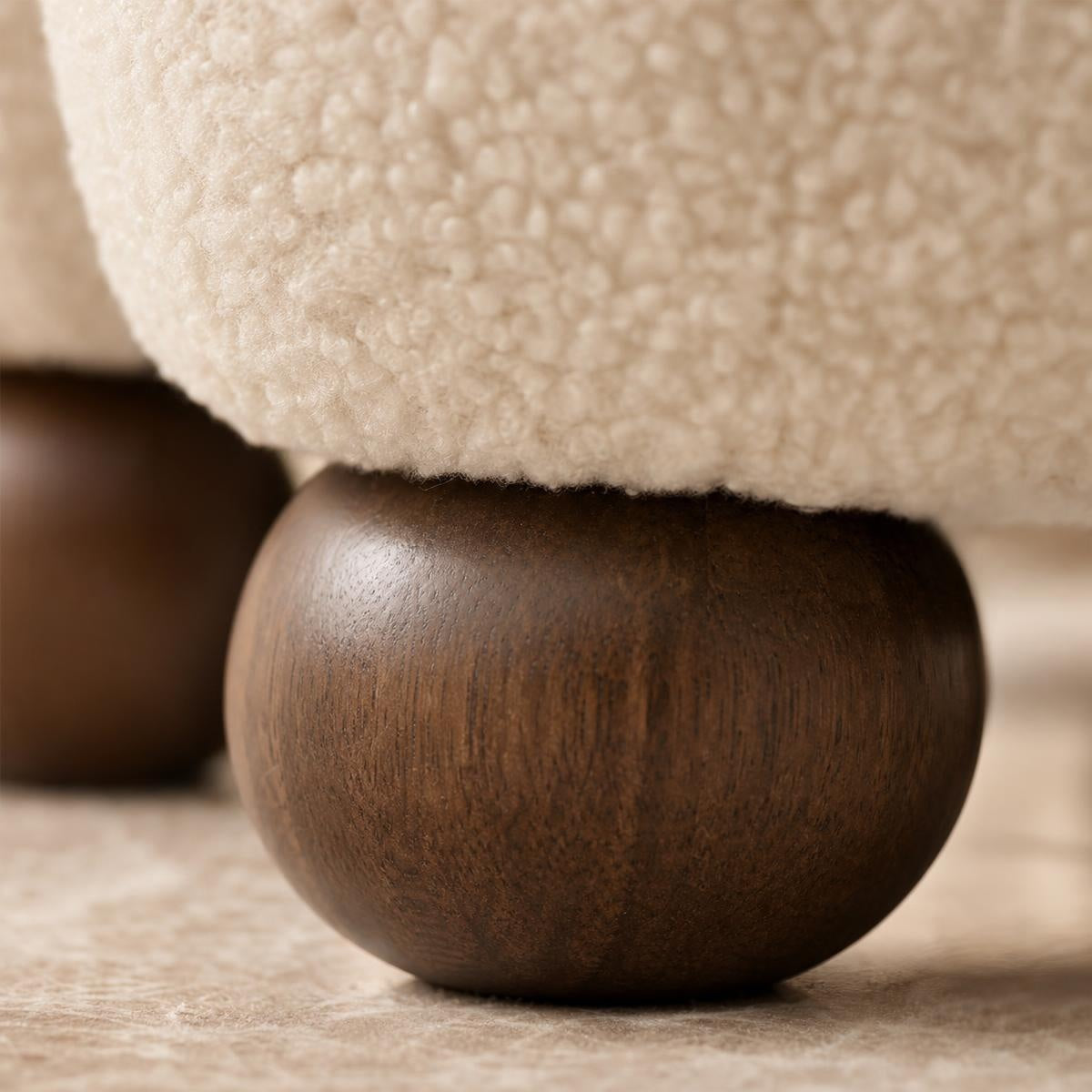 AAF Boucle Modern Pumpkin Stool for Living Room