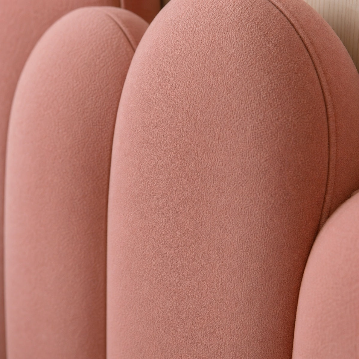 AAF Pink Boucle Arch Panel Kids Bed Frame
