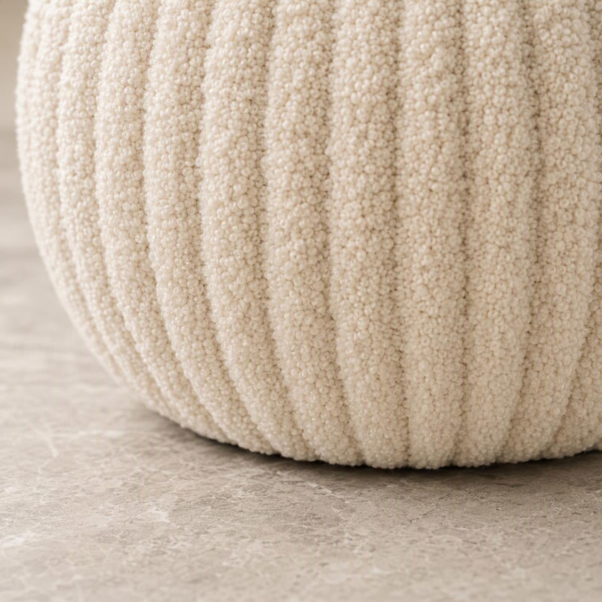 AAF Boucle Mushroom Shape Accent Stool for Living Room