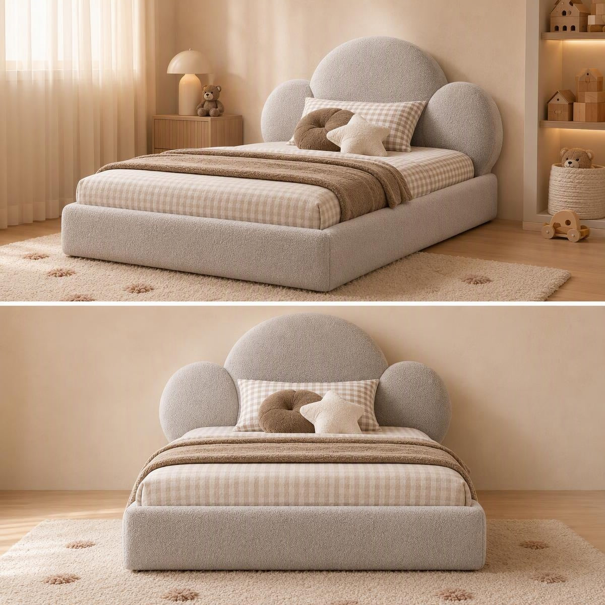 AAF Cloud Boucle Kids Bed Frame Grey