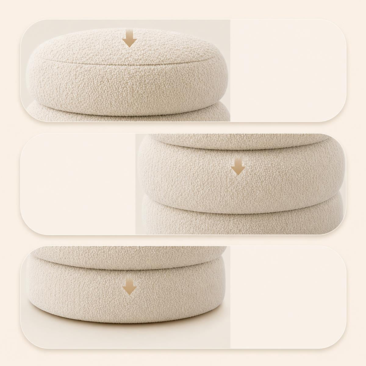 AAF Boucle 3‑Tier Round Stacked Stool for Living Room