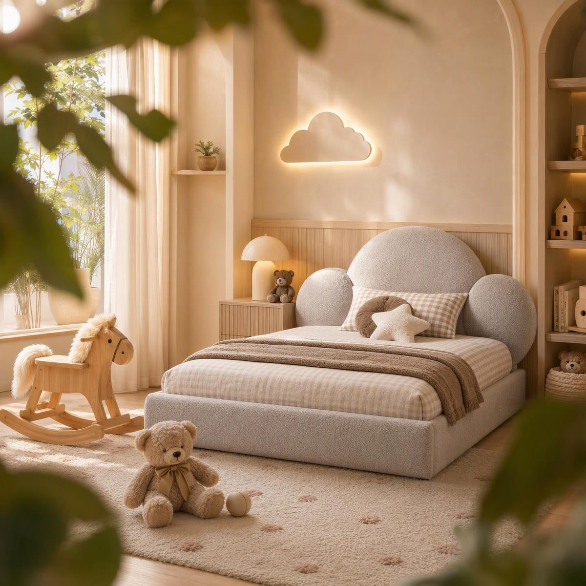 AAF Cloud Boucle Kids Bed Frame Grey