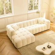 AAF Furniture Sofa: Fleece Fabric Overstuffed Multifunction Cloud L-shaped Sofa Chair set for Living