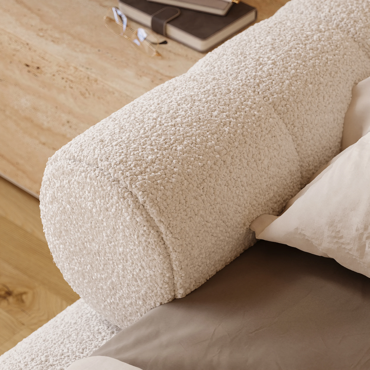 AAF Furniture Bed Frame Modern Velvet King Queen Size for bedroom Without Mattress