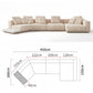 AAF Furniture Light Luxury Linen Cotton  Fabric Cloud Shaped Sofa set for Livingroom