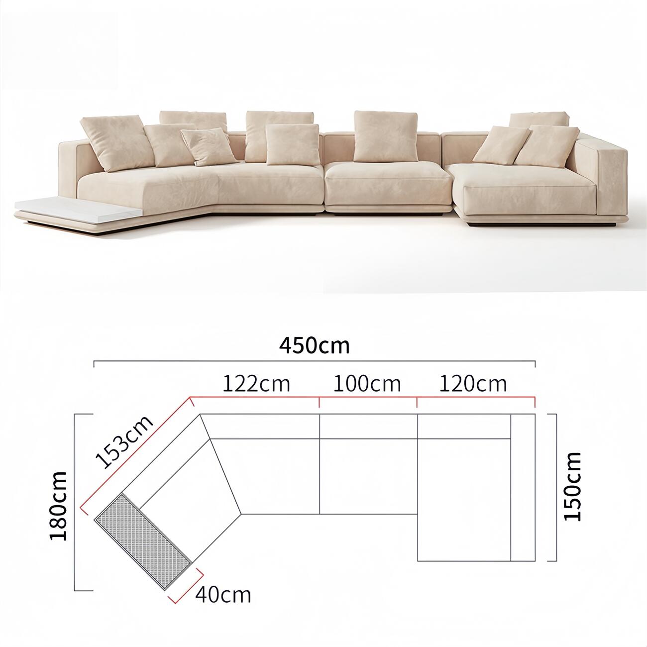 AAF Furniture Light Luxury Linen Cotton  Fabric Cloud Shaped Sofa set for Livingroom