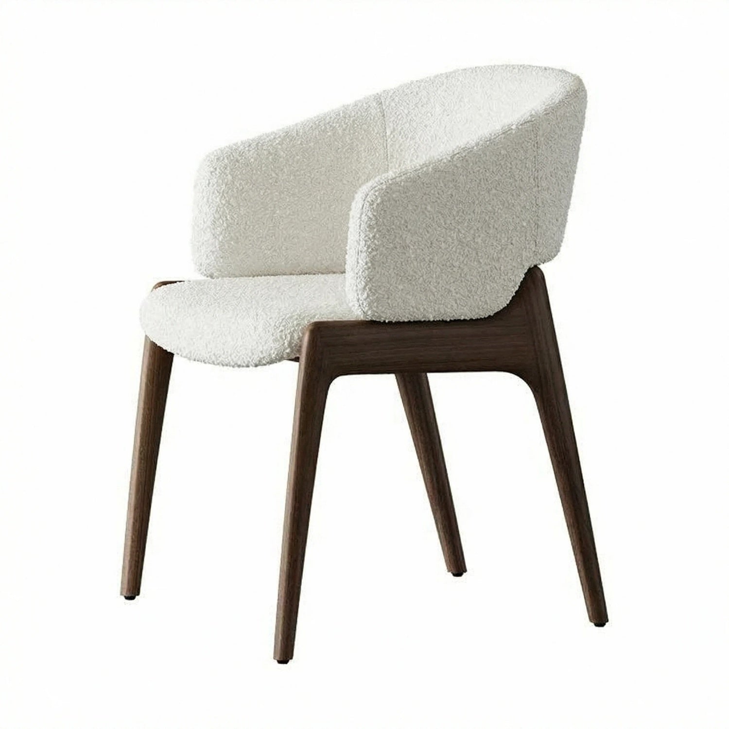 AAF White Sherpa Chair Walnut Minimalist UAE