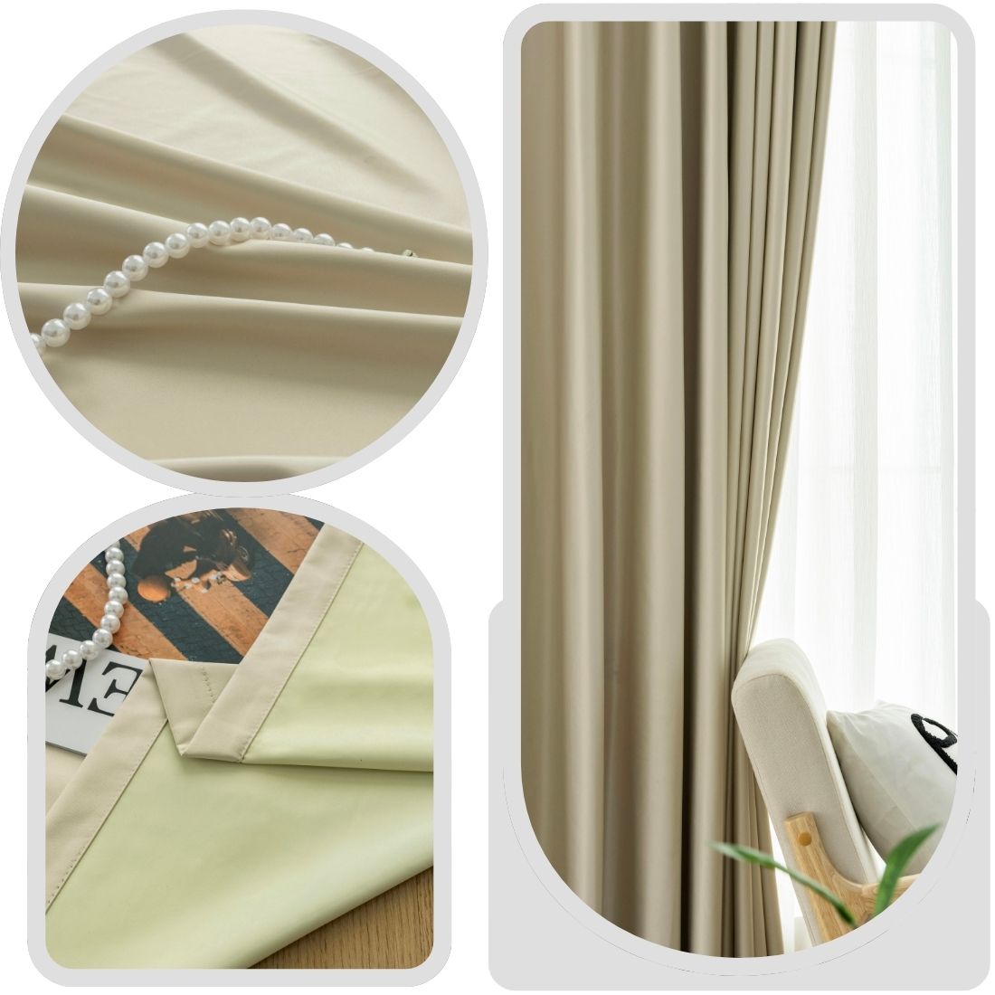2 Panels 100% Blackout Curtains for Living Room Thermal Insulated Bedroom Darkening Drapes