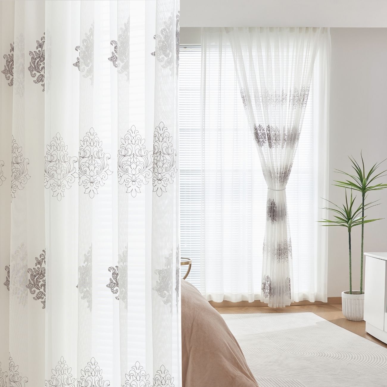 2 Panels Sheer Color Chiffon Tulle Light Window Textile Curtains Drapes for Bedroom Livingroom