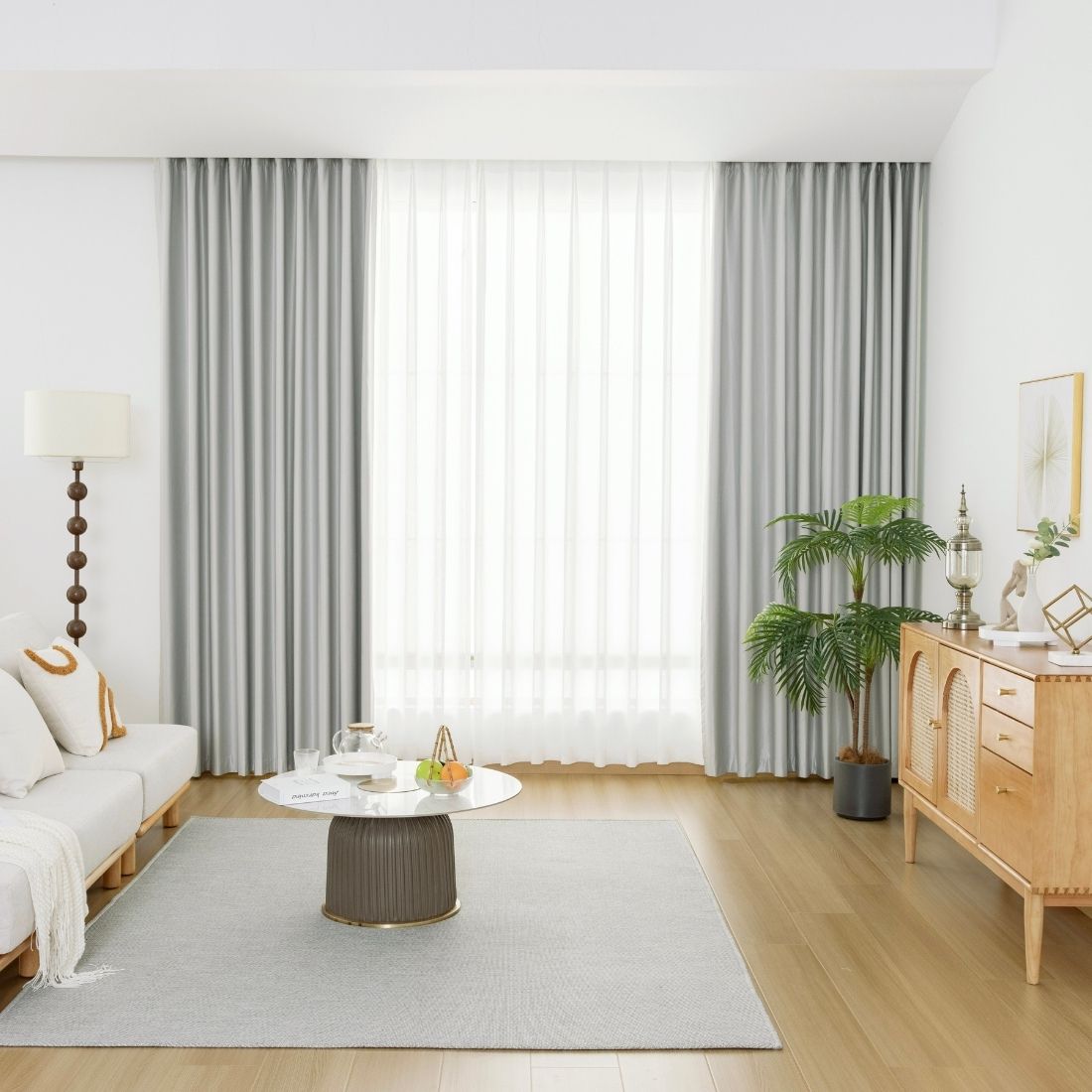 2 Panels 100% Blackout Curtains for Living Room Thermal Insulated Bedroom Darkening Drapes