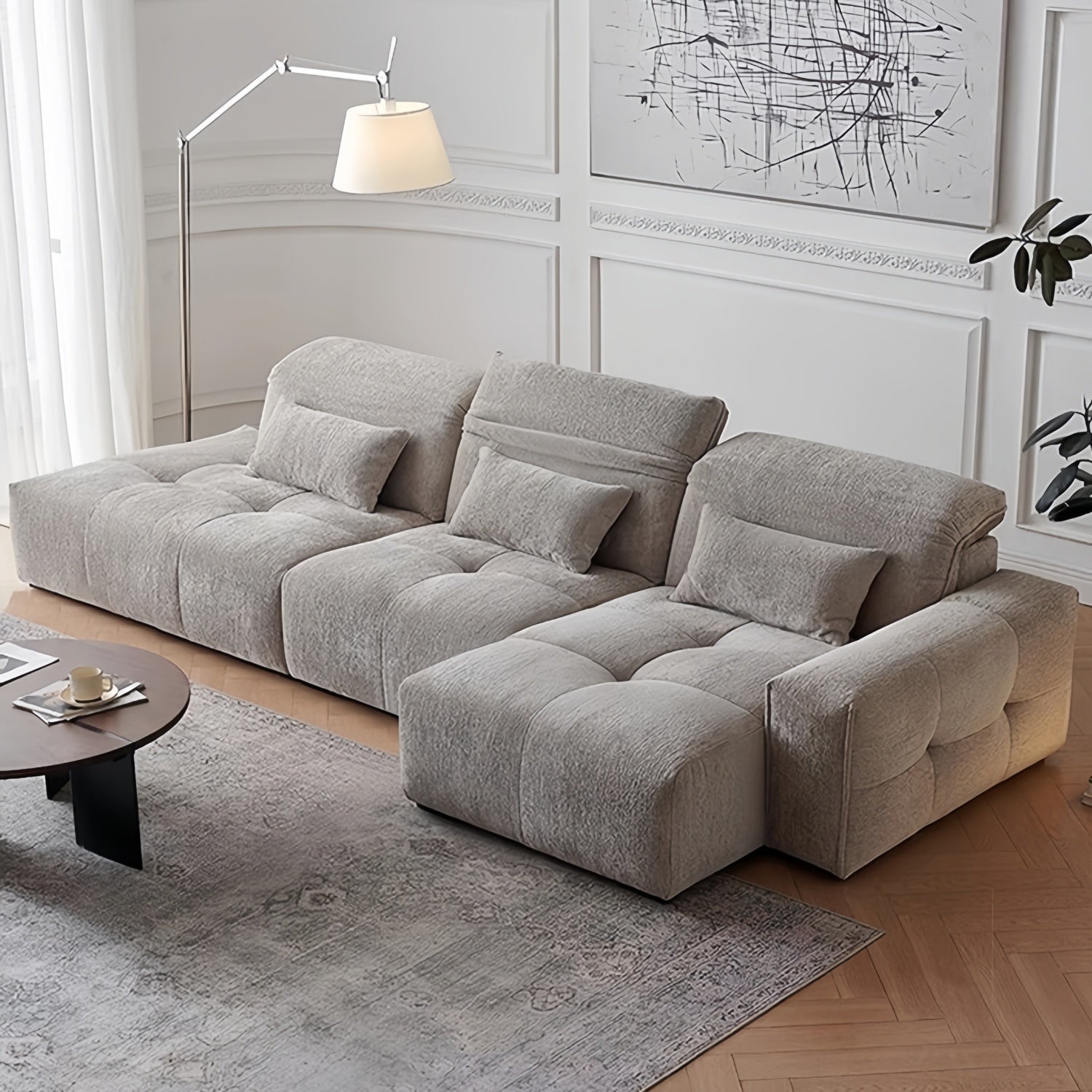 AAF Furniture Pixel Modular Lounge Sofa - Oversized Deep Seat Fabric Sofa, sectional sofa, fabric, detail view
