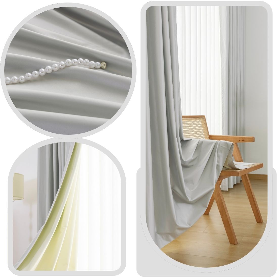 2 Panels 100% Blackout Curtains for Living Room Thermal Insulated Bedroom Darkening Drapes