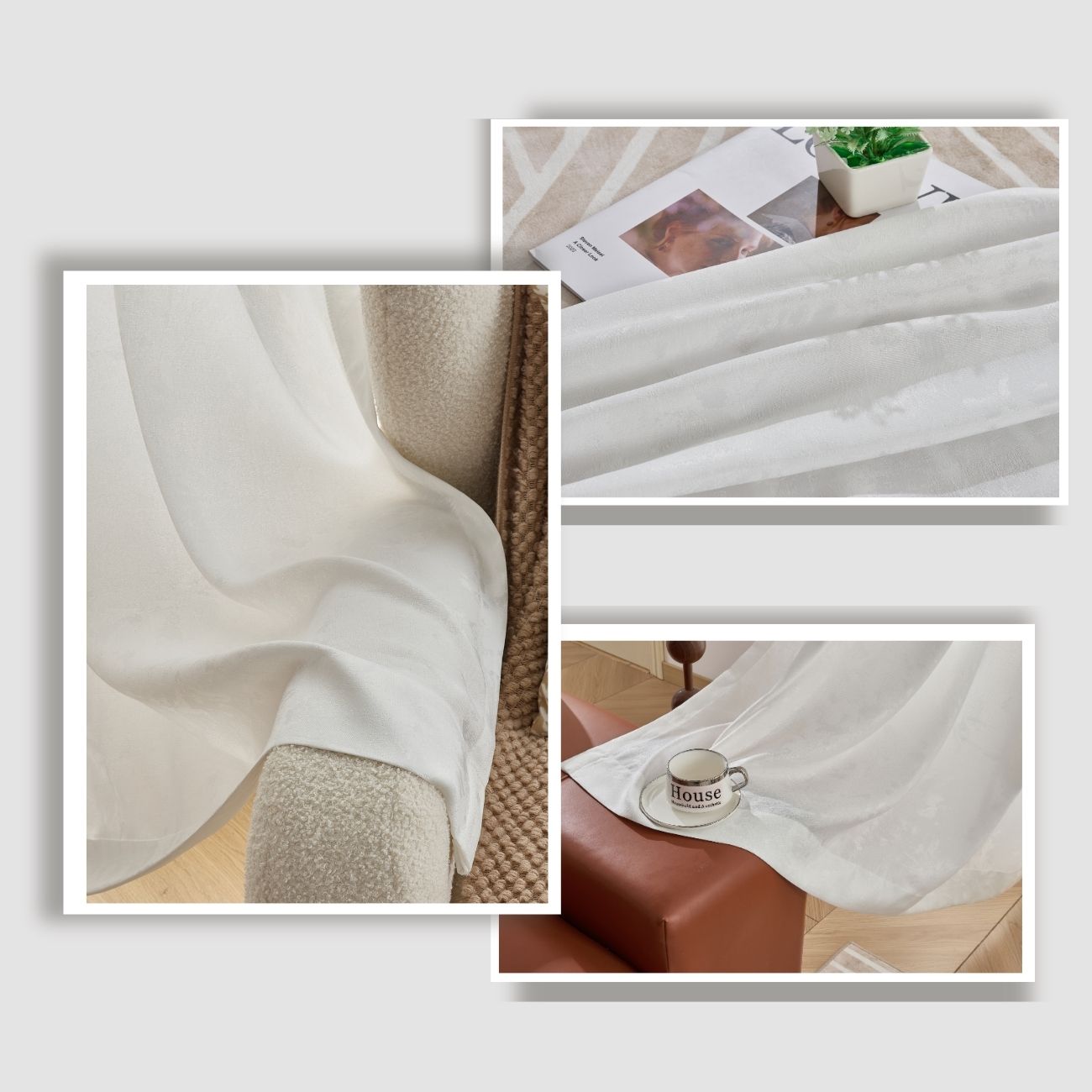 2 Panels Sheer Color Chiffon Tulle Light Window Textile Curtains Drapes for Bedroom Livingroom