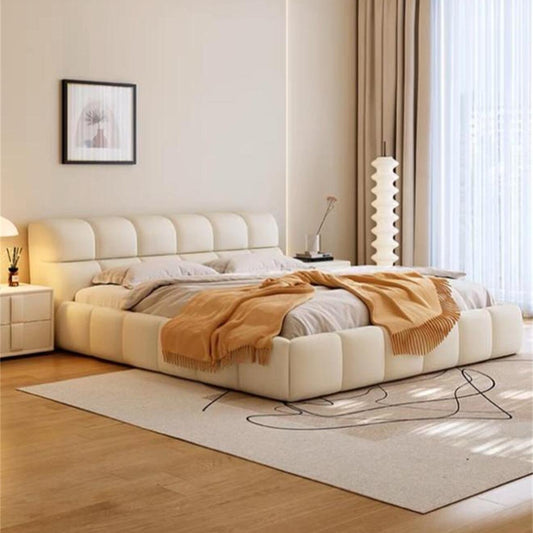 AAF Furniture Light Luxury Modern  Leather Wrap Bed Frame for Bedroom Without Mattress