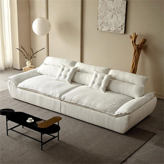 AAF Furniture Light Luxury Linen Cotton  Fabric Cloud Shaped Sofa set for Livingroom