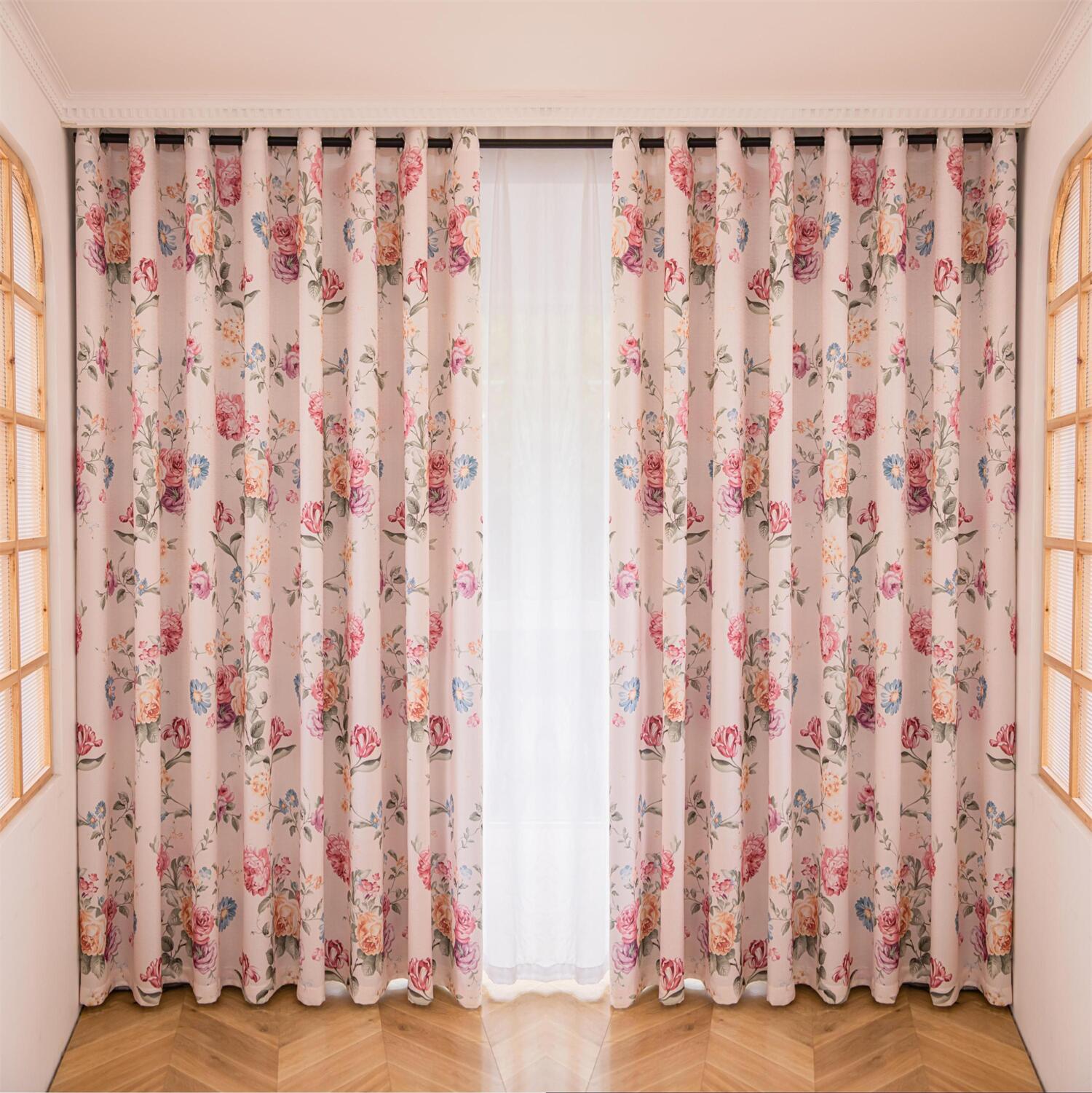 2 Panels 60% Blackout Colorful Flowers Floral Curtains for Living Room Thermal Insulated Bedroom Darkening Drapes for Basics Room Window