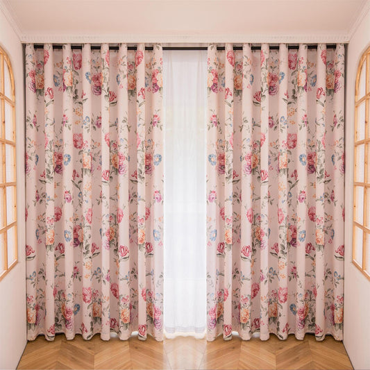 2 Panels 60% Blackout Colorful Flowers Floral Curtains for Living Room Thermal Insulated Bedroom Darkening Drapes for Basics Room Window