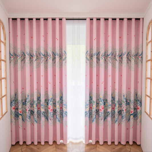 2 Panels 60% Blackout Colorful Flowers Floral Curtains for Living Room Thermal Insulated Bedroom Darkening Drapes for Basics Room Window