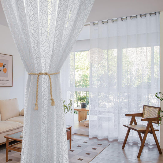 2 Panels Sheer Color Chiffon Tulle Light Window Textile Curtains Drapes for Bedroom Livingroom