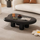 AAF FURNITURE Cream-style Coffee Table, Cute White Modern Tea Table, Irregular Indoor End Table for Living Room