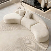 AAF Teddy Fleece C-Shape Curved Sofa Cream Beige 2-7 Seat UAE