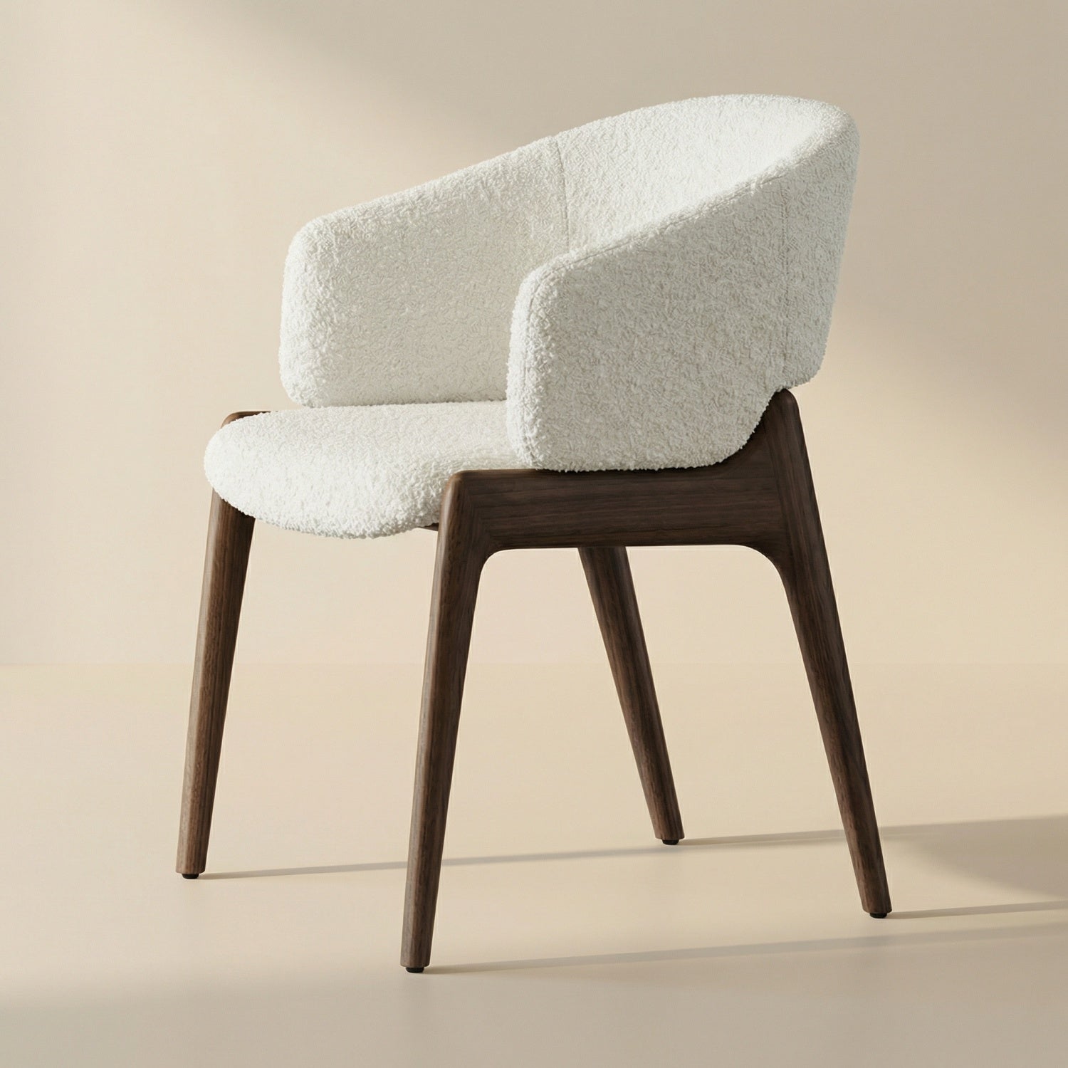 AAF White Sherpa Chair Walnut Minimalist UAE