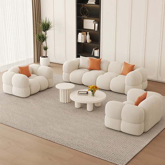 AAF Furniture Light Luxury Fabric Cloud Shaped Sofa set for Livingroom