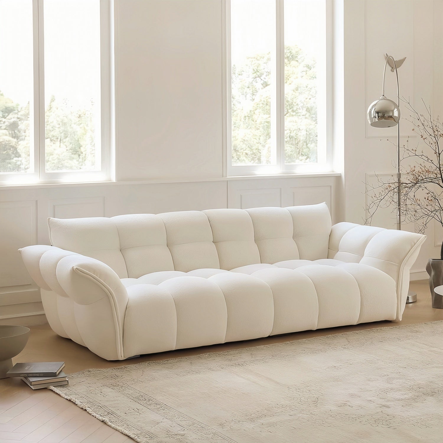AAF Furniture Cloud Straight Sofa Set Off-White Plus 1-4 Seats for Living Room