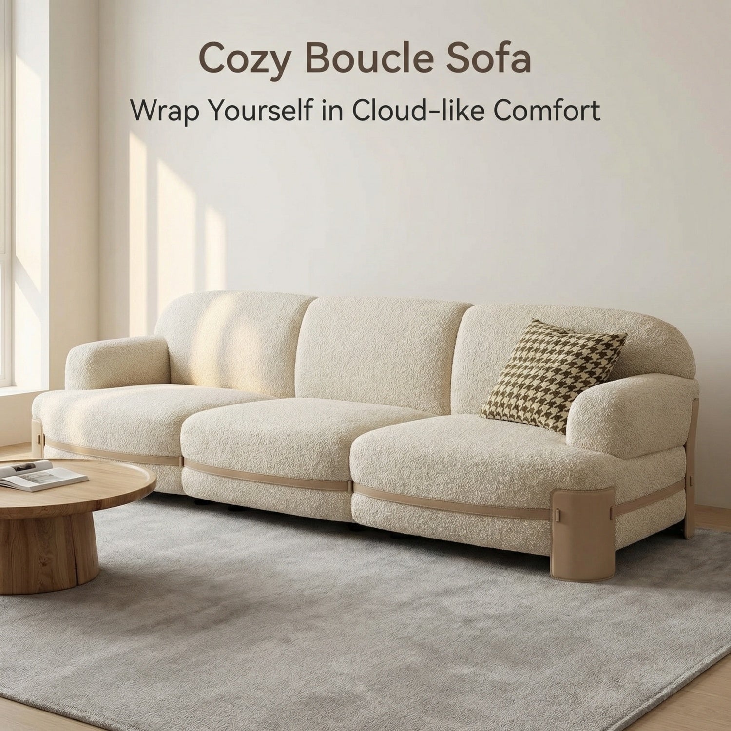 AAF Furniture Beige Cloud Sofa Modular 1-4 Seater - Fabric Sectional Couch UAE