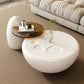 AAF FURNITURE Cream-style Coffee Table, Cute White Modern Tea Table, Irregular Indoor End Table for Living Room