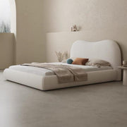 AAF Furniture Bed: Light Luxury Fleece Fabric Wrap Bed Frame for Bedroom Without Mattress in Dubai s