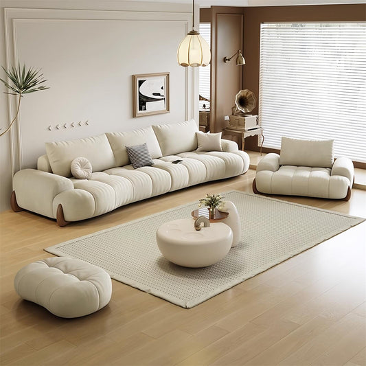 AAF Furniture Light Luxury Fabric Cloud Shaped Sofa set for Livingroom