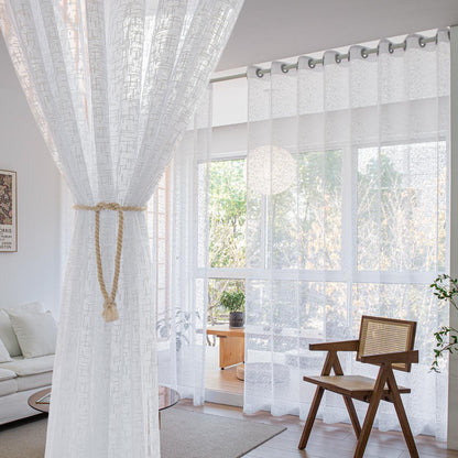 2 Panels Sheer Color Chiffon Tulle Light Window Textile Curtains Drapes for Bedroom Livingroom