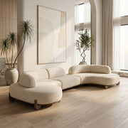 AAF Sherpa Arc Sofa Cream Walnut Wood Legs 4-6 Seat Japandi UAE