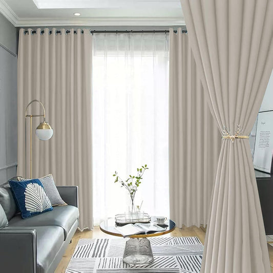 2 Panels 60% Blackout Curtains for Living Room Thermal Insulated Bedroom Darkening Drapes for Basics Room Window