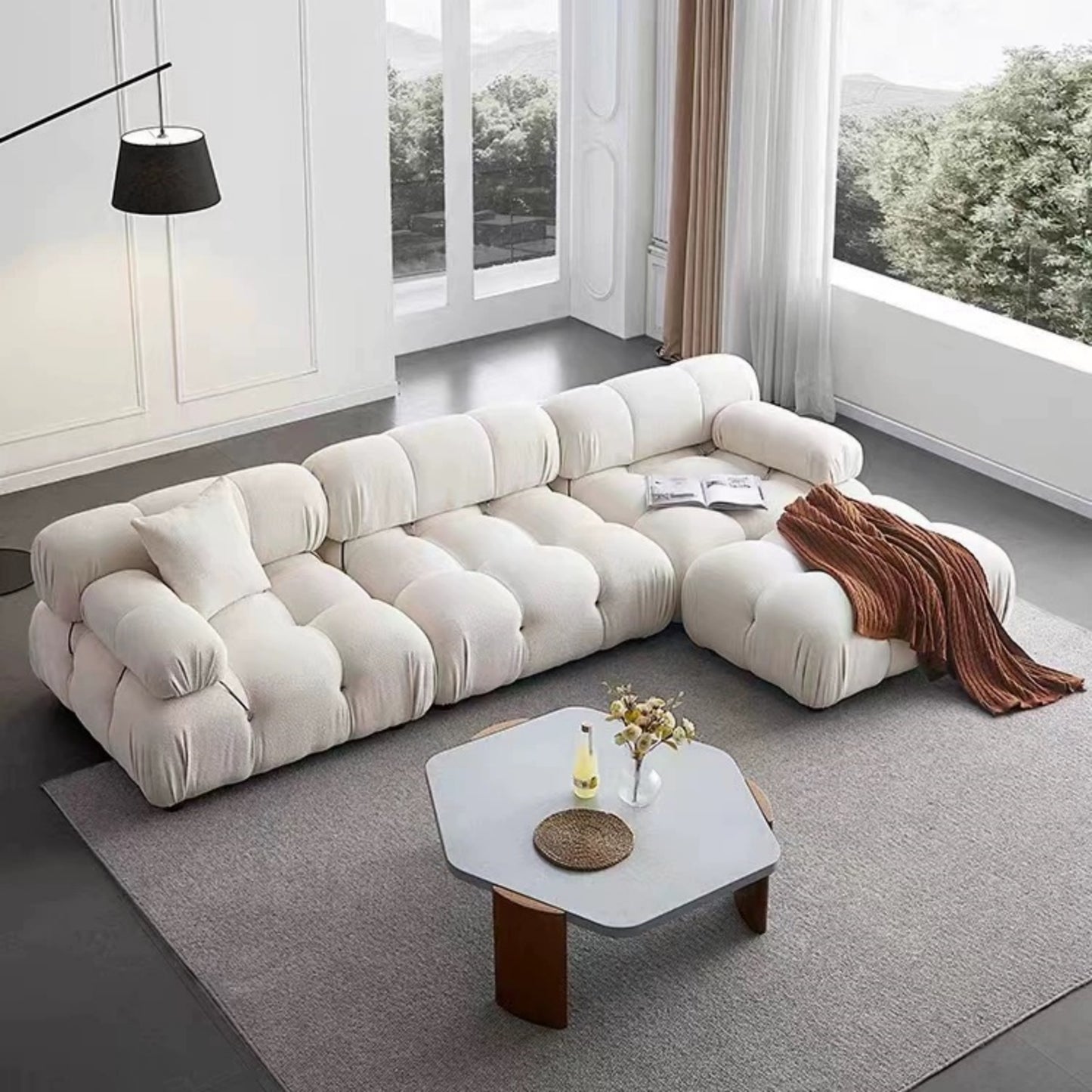 AAF Furniture Fleece Fabric Overstuffed Multifunction  Sofa  for Livingroom Office