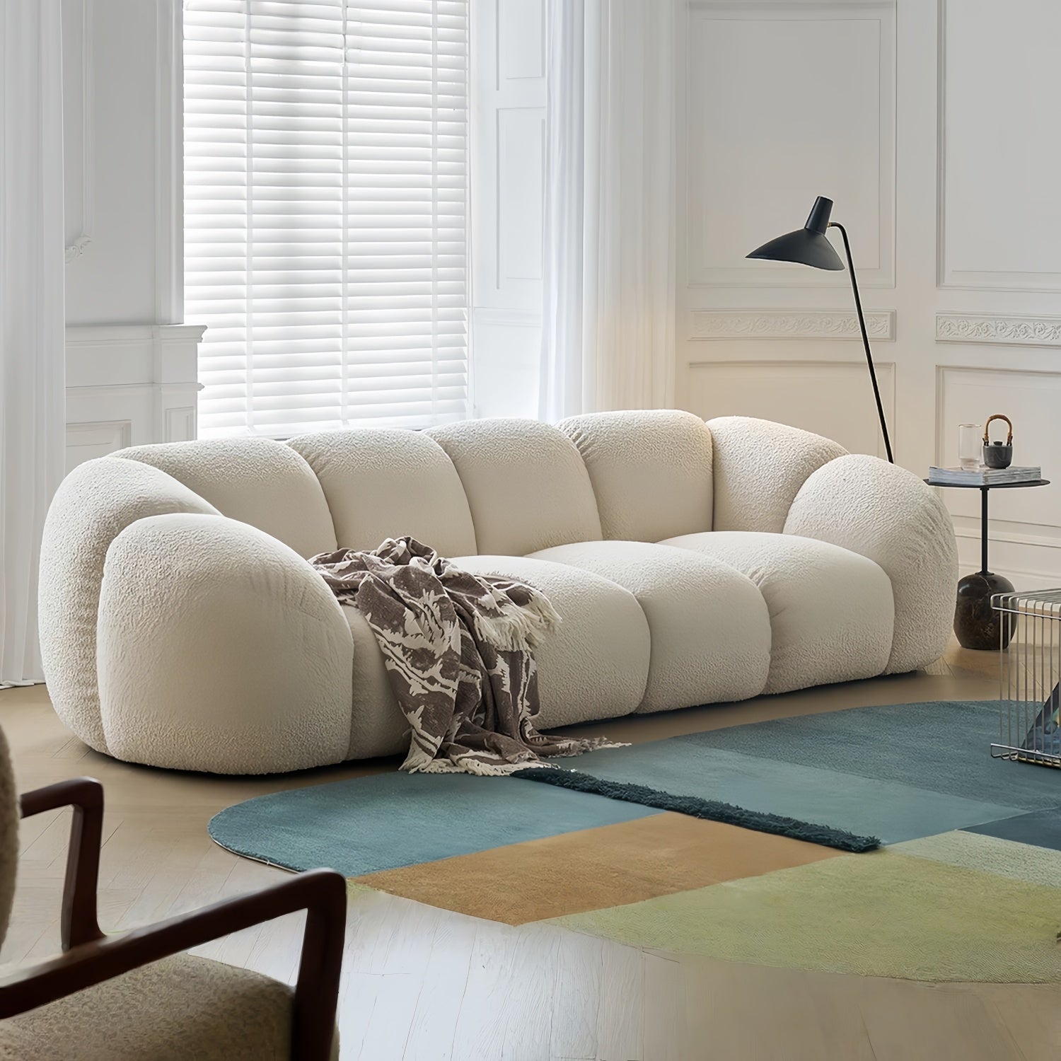AAF Furniture Cloud Straight Sofa Set Off-White 2-4 Seats for Living Room