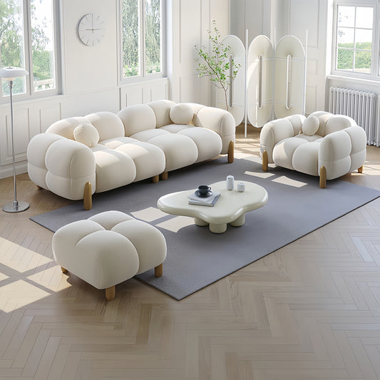 AAF Furniture Light Luxury Fabric Cloud Shaped Sofa set for Livingroom